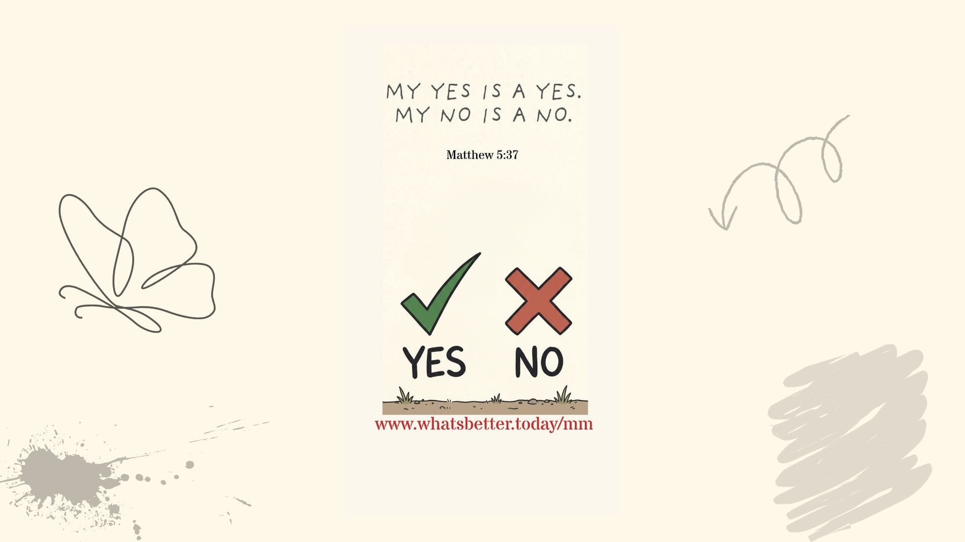 A sharp green checkmark next to 'YES' and a clean red cross next to 'NO', with no messy gray lines between them.